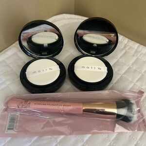 Mally Beauty Foundation Set with Stippling Brush bundle Tan NEW